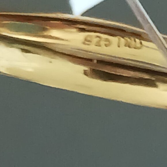 SHAANTI JEWELS 18k Gold Plated 925 Sterling Silver Turquoise Ring India Sz.8 - Picture 3 of 9